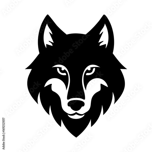 Wolf head icon logo ai generated