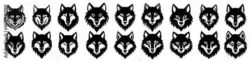 Wolf head icon logo ai generated