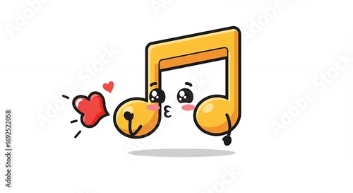 Cute music note kissing