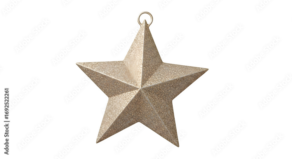 Fototapeta premium A single festive gold star for Christmas decoration.