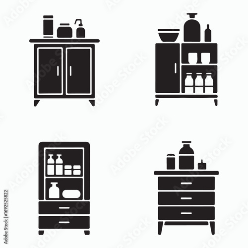 Medicine Cabinet Household Icons Pack
