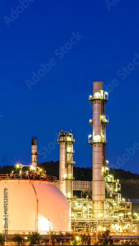 Industrial plant at twilight