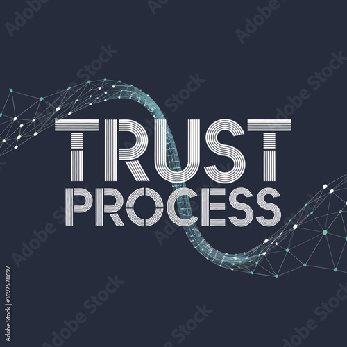 Abstract digital art concept of trust and process with flowing lines and particles symbolizing connection and forward momentum in business vector
