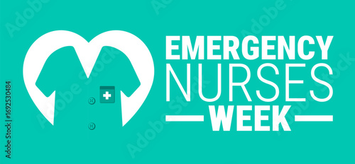 Emergency Nurses Week background, banner, card or poster design template is observed every year during October, to raise awareness about the mission. Vector illustration.