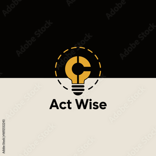Minimalist lightbulb logo design concept symbolizing innovation idea intelligence and wise action for business branding vector