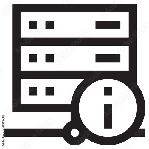 Server Clean Vector Icon – Flat Symbol Design for Web and Mobile Apps
