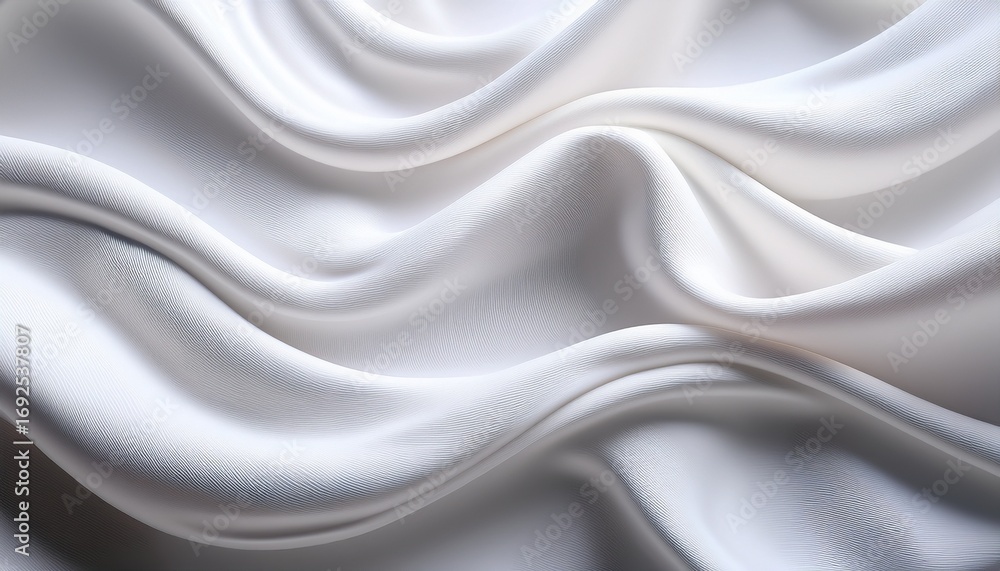 Fototapeta premium abstract white fabric waves soft texture background design