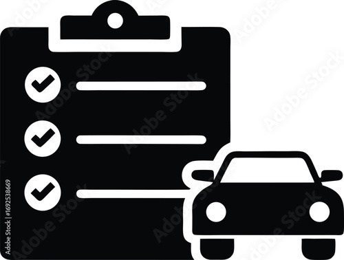Car Service Maintenance List Vector, Automotive Shop Management Icon