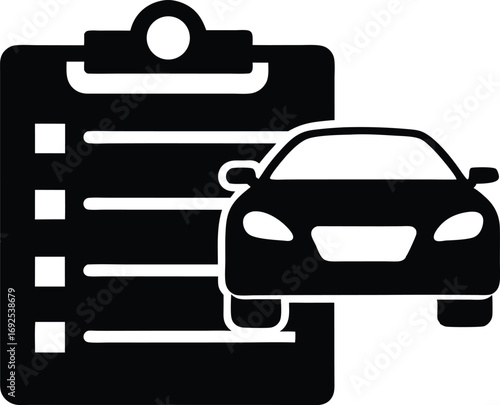 Car Service Maintenance List Vector, Automotive Shop Management Icon