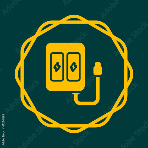 Power Bank symbol trendy artwork useful vector Illustration circle design glorious colorful background