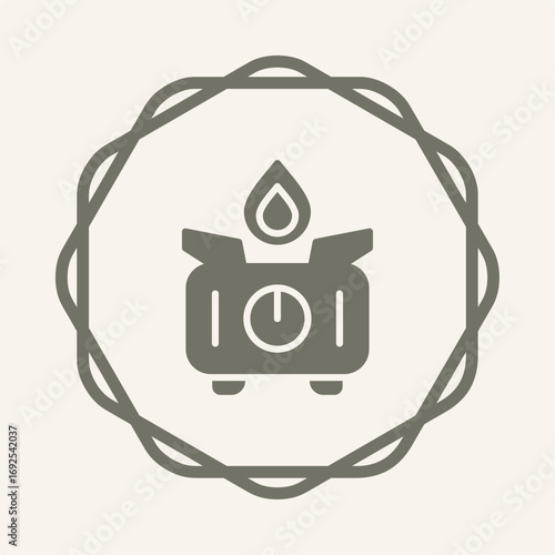 Portable stove symbol trendy artwork useful vector Illustration circle design magnificent colorful background