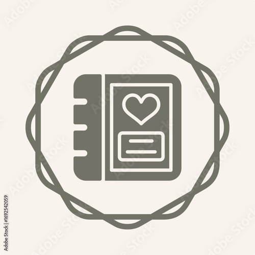 Romantic photo album symbol trendy artwork useful vector Illustration circle design magnificent colorful background