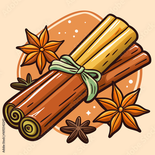 cinnamon sticks and anise