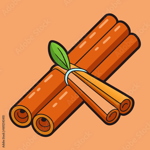 Vector illustration of an isolated orange battery with leaves