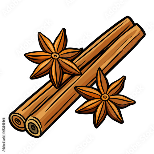 Aromatic star anise and cinnamon sticks are classic Christmas spices for food and flavor