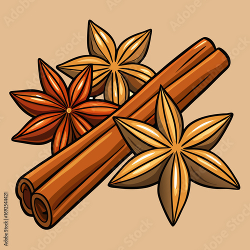 star anise and cinnamon