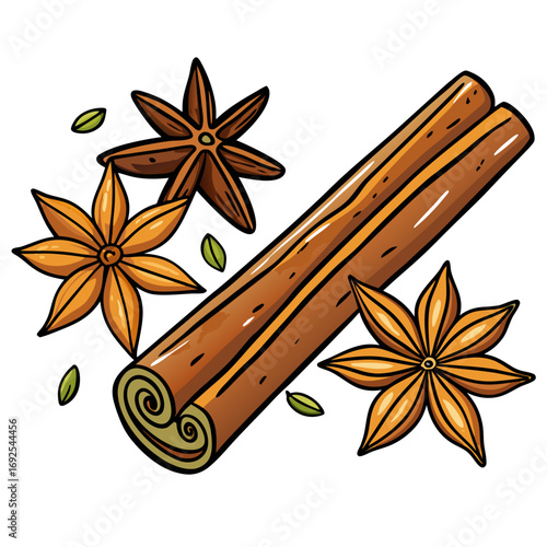 star anise and cinnamon