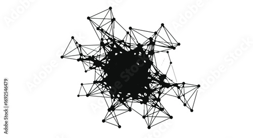 Intricate network of connected points and lines forming a complex abstract structure