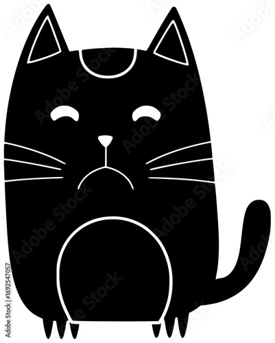 pet illustration animal silhouette cat logo cute icon kitty outline funny kitten fur fat domestic feline adorable home furry shape women vector graphic background