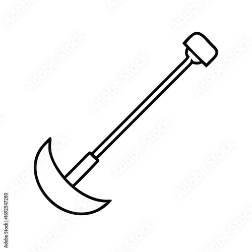 Vector art of minimalist line art of a pickaxe, perfect for mining, construction, or archaeological themed designs