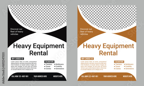 heavy equipment rental flyer template
