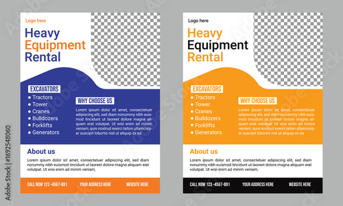heavy equipment rental flyer template