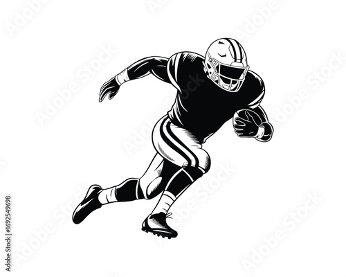 American football player running with ball Keywords: American football, football player, NFL games today