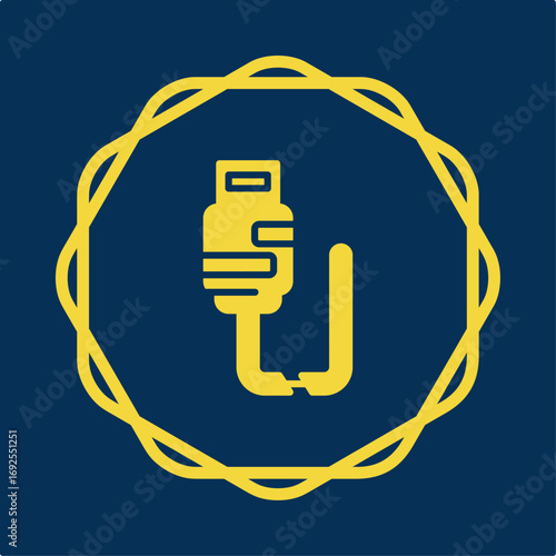 Broken Cable symbol trendy artwork useful vector Illustration circle design ravishing colorful background