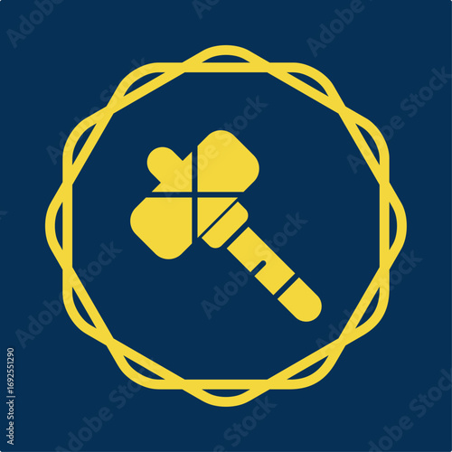 Hammer symbol trendy artwork useful vector Illustration circle design ravishing colorful background