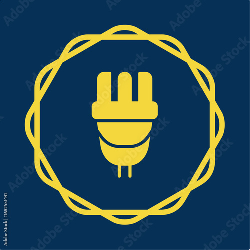 Plug symbol trendy artwork useful vector Illustration circle design ravishing colorful background