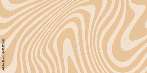 Beige marble acrylic swirl seamless pattern. Coffee latte, caramel, ice cream texture. 1970s trippy psychedelic waves print background.