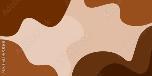 Simple abstract background with doodle shape and line art in chocolates background. Wallpaper design for social media posts. Paper background in minimal trendy flat style with copy space for text.