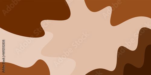 Simple abstract background with doodle shape and line art in chocolates background. Wallpaper design for social media posts. Paper background in minimal trendy flat style with copy space for text.