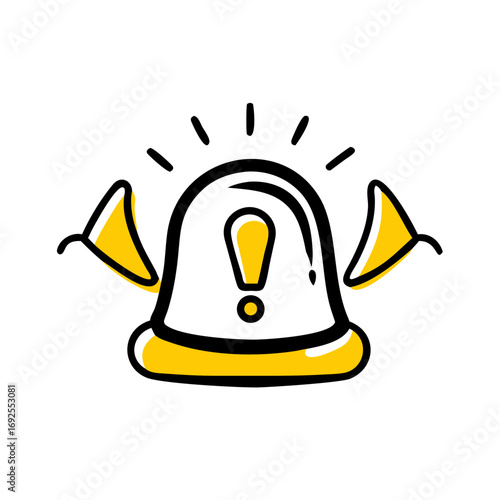 Alert hand drawing icon for web and graphic design