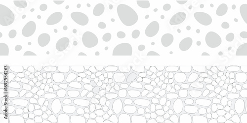 Abstract seamless pattern with irregular organic shapes and a detailed pebble texture