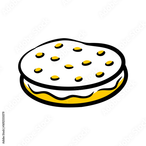 Biscuit Cookie Snack hand drawing icon for web and graphic design