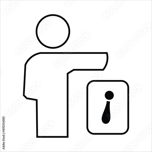 personal information icons. simple line vector illustration