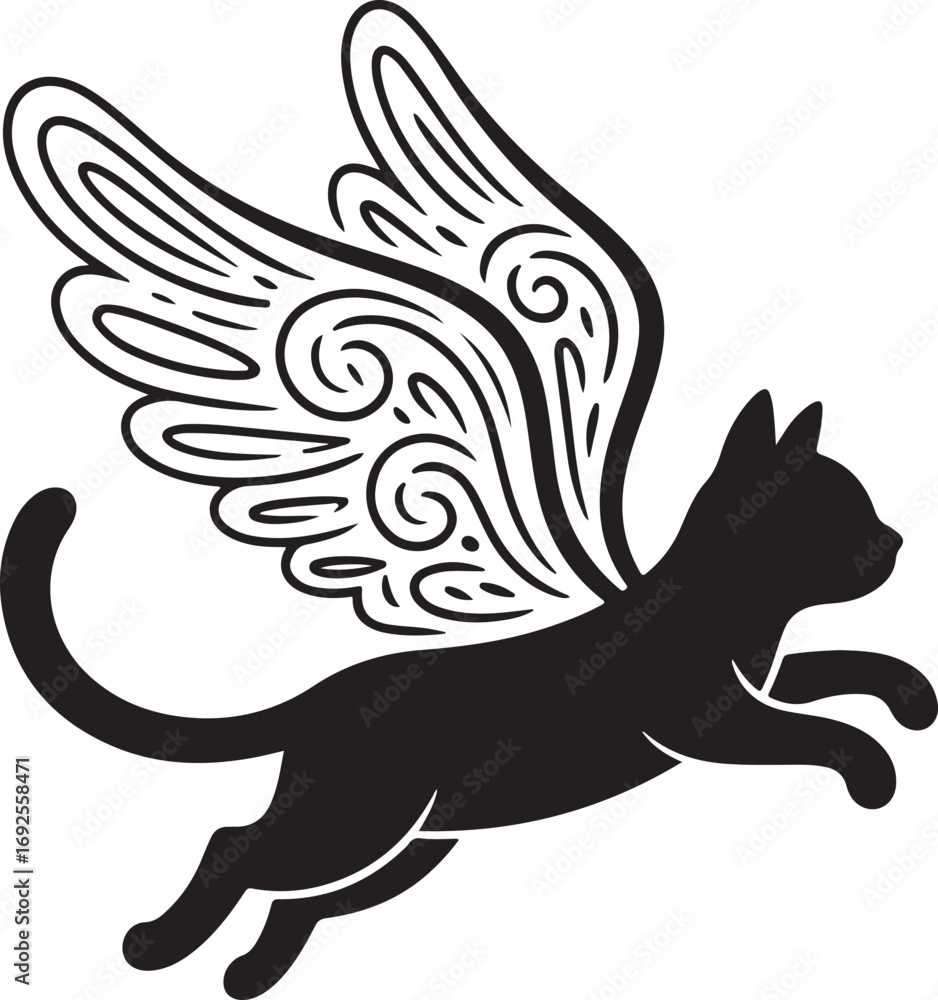 Obraz premium Cat Silhouette Vector Illustration