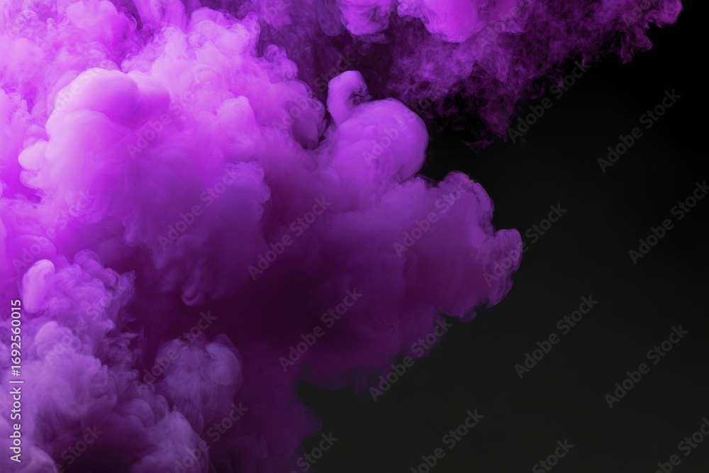 Fototapeta premium Vivid Purple Smoke on Dark Background - Abstract Art.