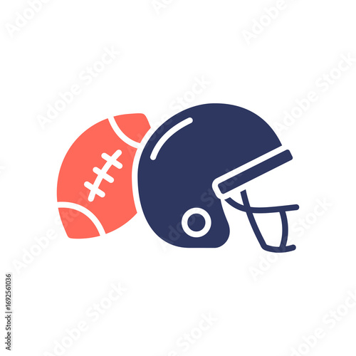 American Football glyph color icon