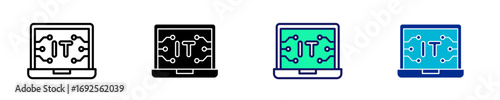 Laptop Code  Icon Set Multiple Style Collection