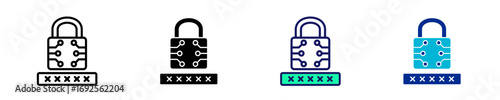 Password Security  Icon Set Multiple Style Collection