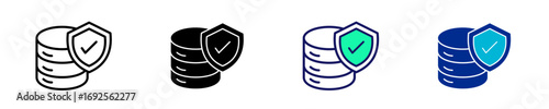 Database Security  Icon Set Multiple Style Collection