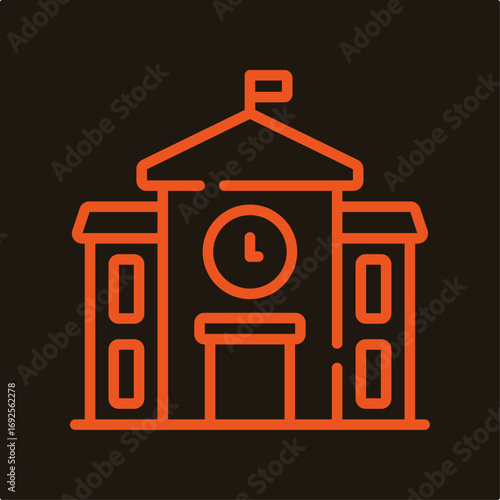 School building symbol artwork trendy useful vector Illustration design handsome colorful background