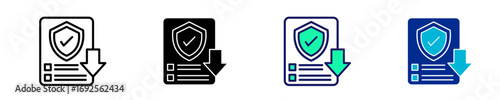 Document Security  Icon Set Multiple Style Collection