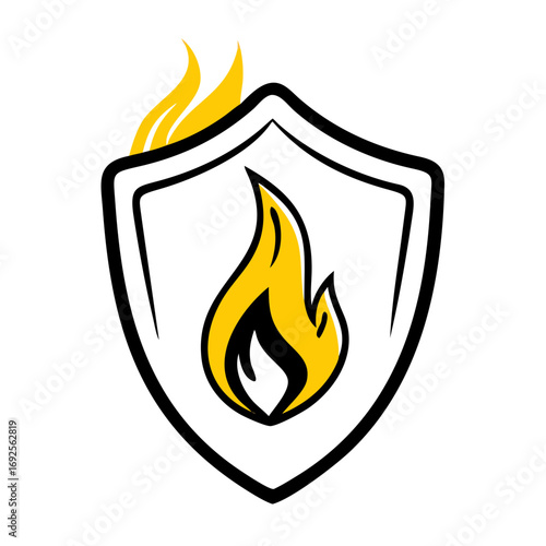 Fire Shield hand drawing icon for web and graphic design