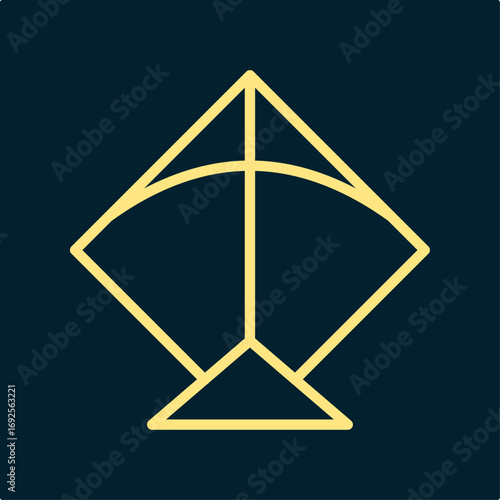 Kite symbol artwork trendy useful vector Illustration design pretty colorful background
