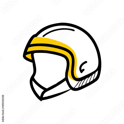 Helmet Protection hand drawing icon for web and graphic design