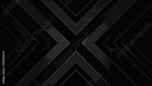 Abstract dark background with intersecting geometric chevron shapes and subtle grunge texture