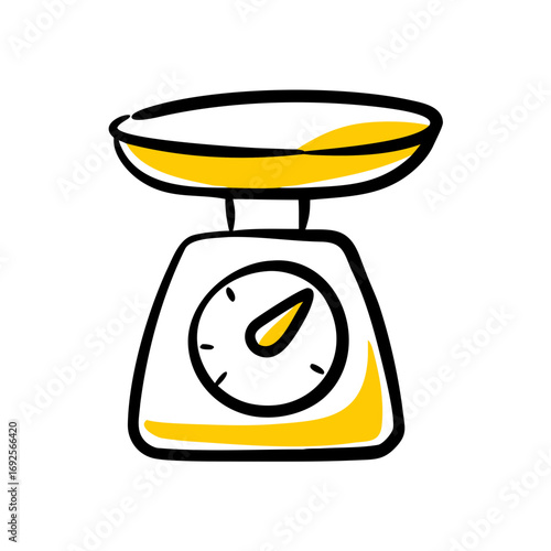 Kitchen Measuring Scale for Baking hand drawing icon for web and graphic design